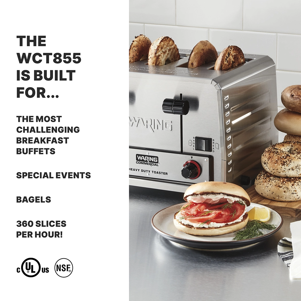 4-Slice Bread & Bagel Toaster | 240V, Commercial | Waring